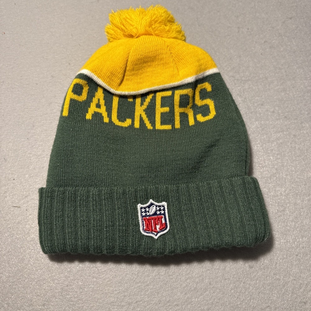 Vintage NFL Green Bay Fleece Lined Packers Winter Hat Beanie Unisex Adult - Picture 2 of 3